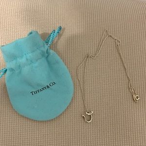 Tiffany & Co. Silver Initial Pendant Necklace ‘V’